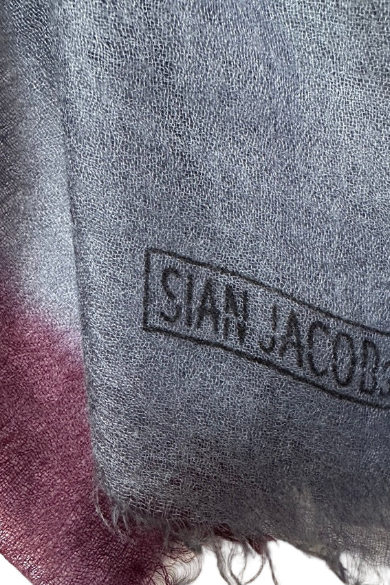 Shiborisky bluesy borgois burgundy claret cashmere scarf swatch