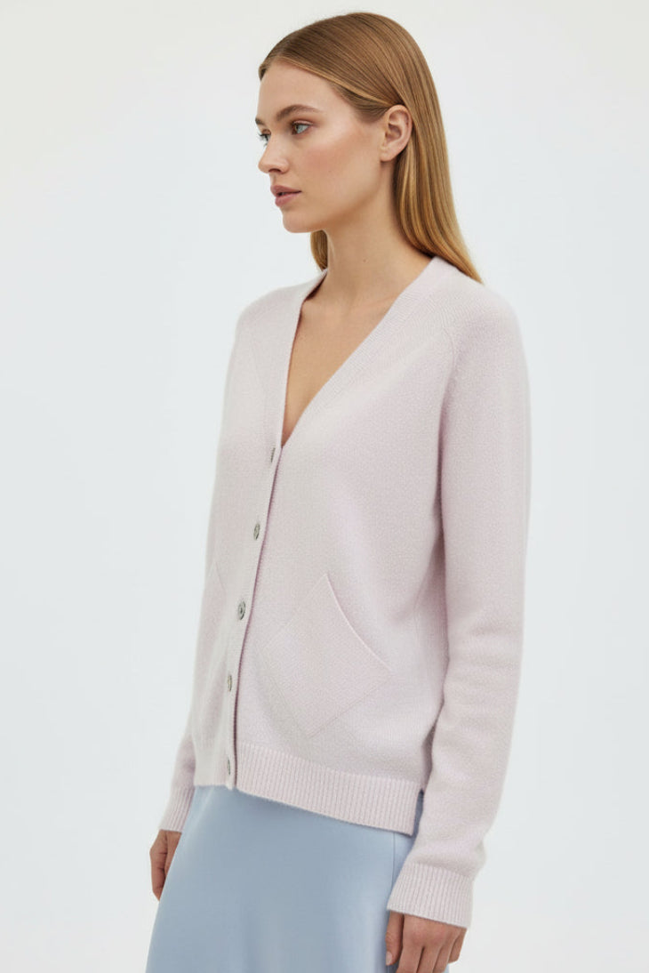 Zola parma long pink cashmere cardigan
