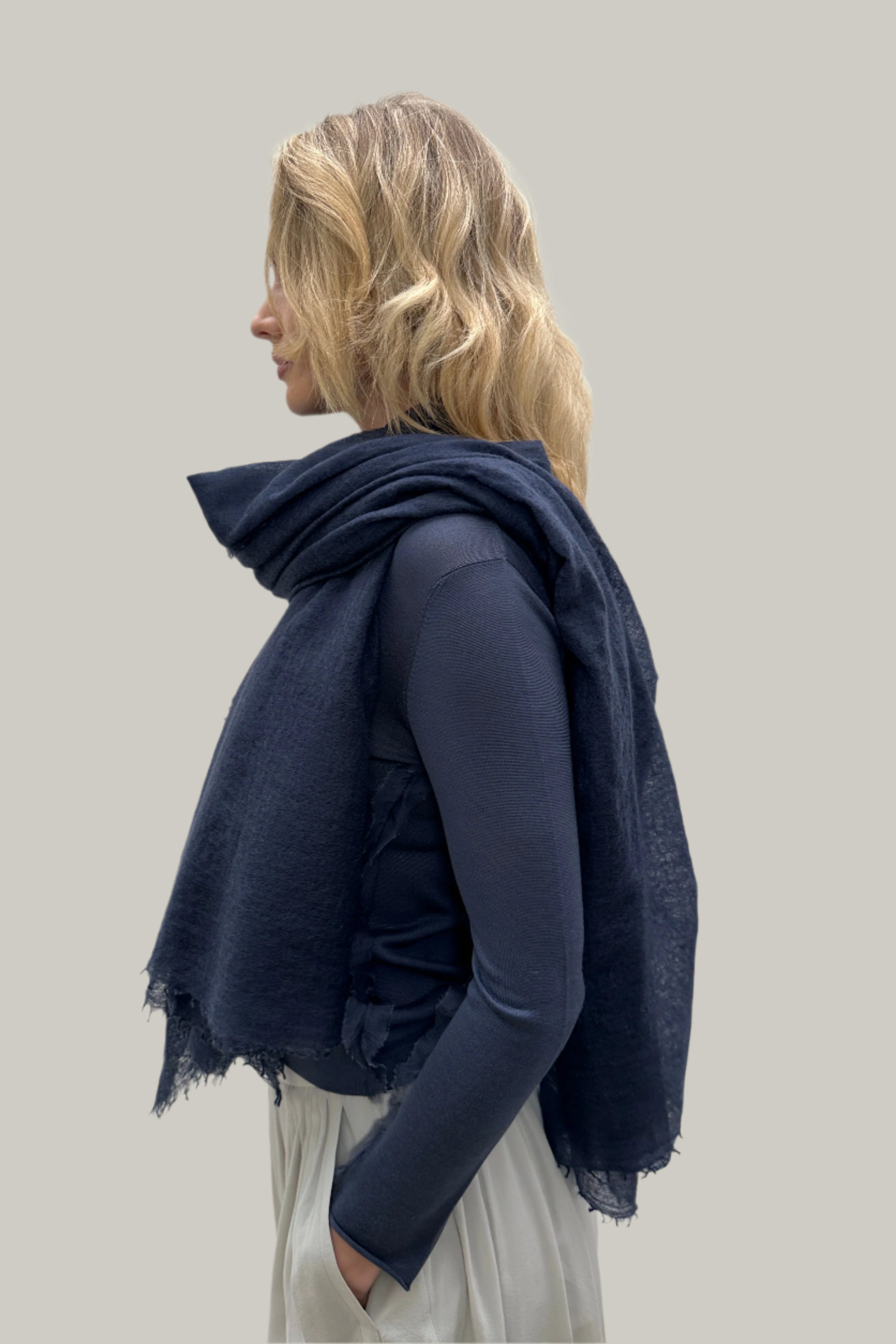 marmee bluesy scarf side view cashmere blue