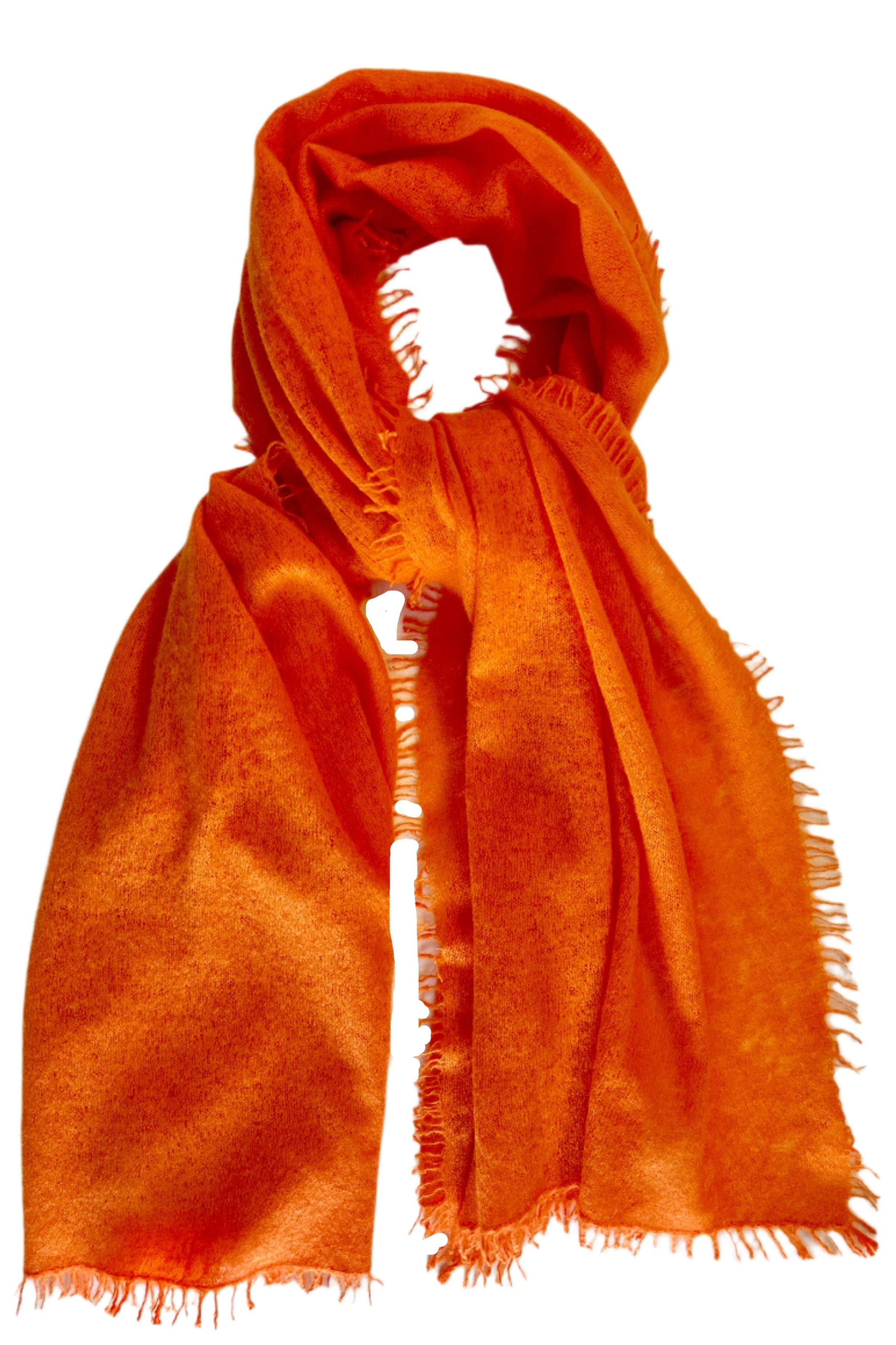 Eighty knit cashmere scarf orange