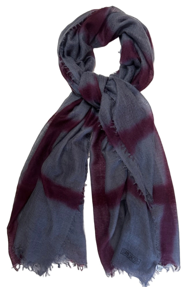 Shiborisky bluesy borgois burgund claret cashmere scarf flat lay