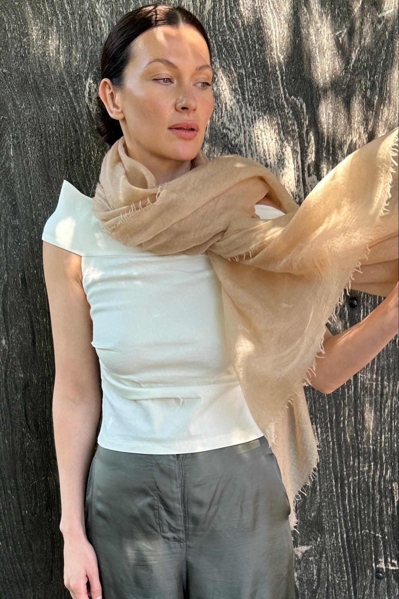 marmee beige sand savannah scarf