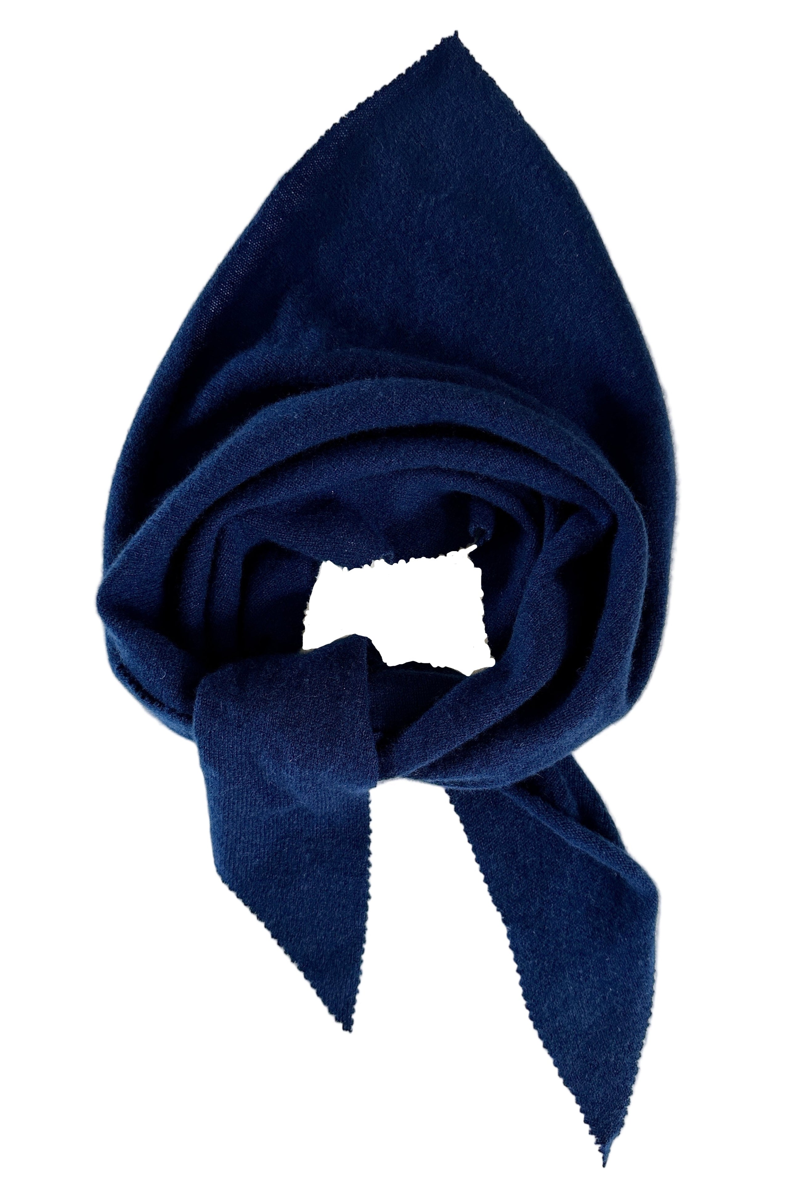 Doon neck scarf cashmere navy flatlay