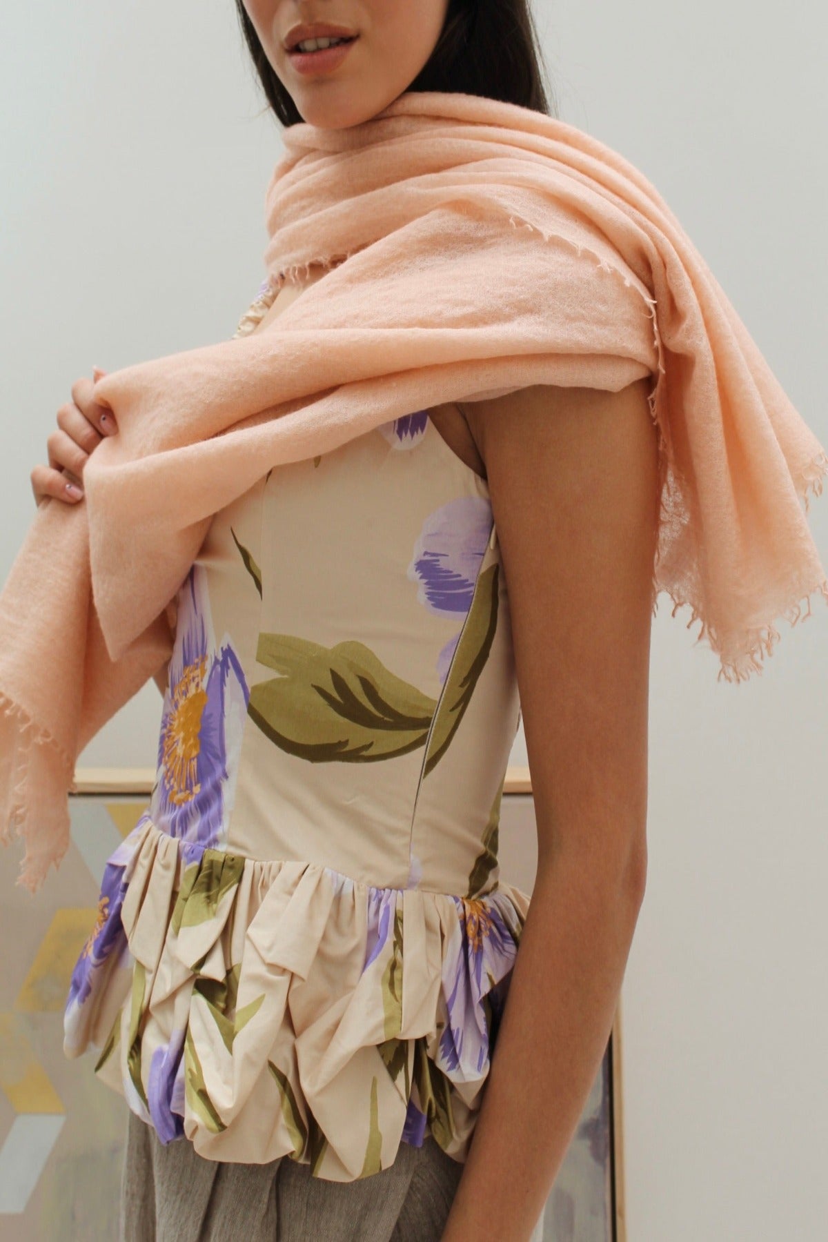 marmee winners glory peach pink cashmere scarf wrap