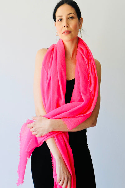marmee neon pink scarf on rosa