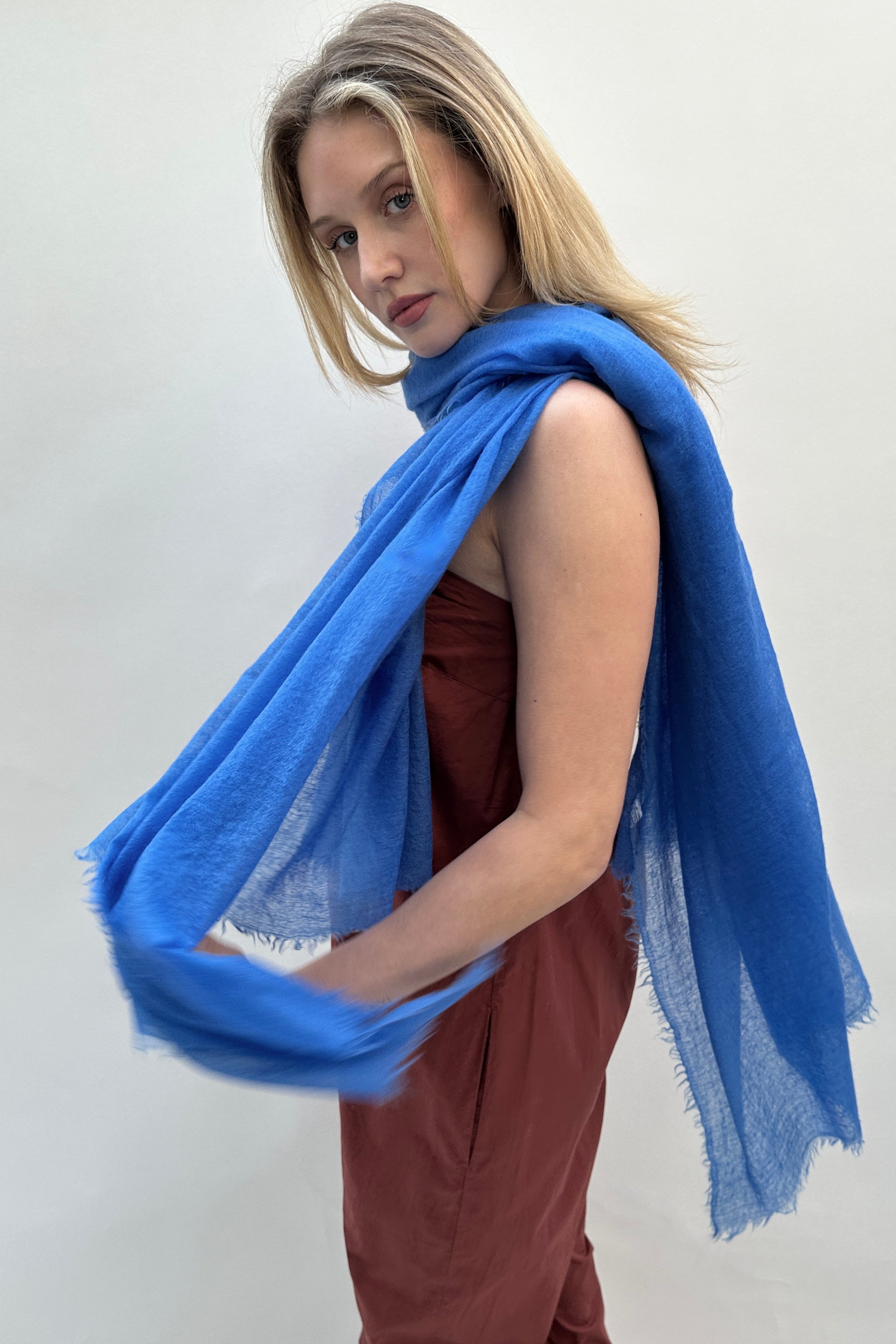 marmee cornflower blue scarf cashmere