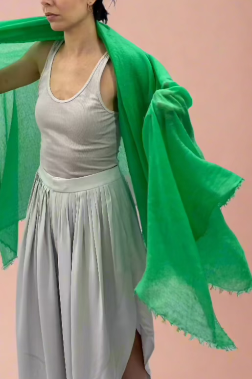 marmee wordle green combed cashmere scarf