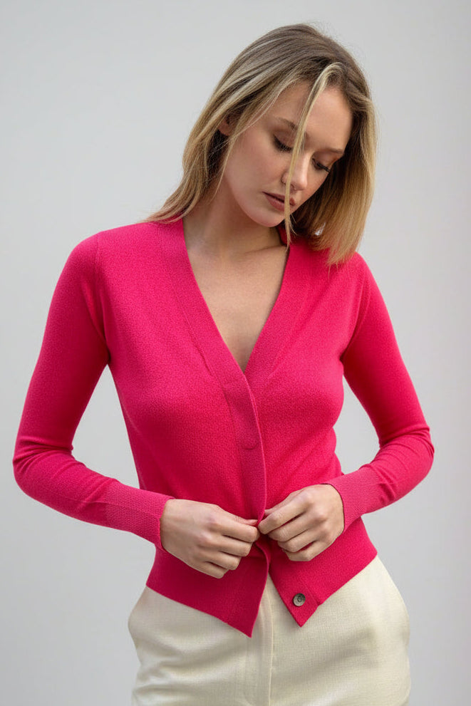 malo dark pink cardigan