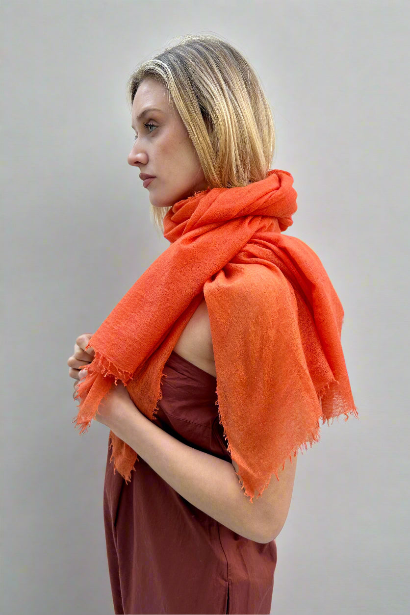 Marmee cashmere scarf Orange