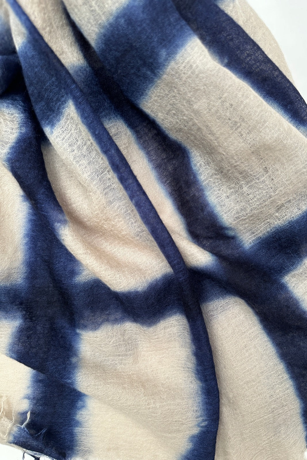 shiborisky squares bare navy black stripe scarf swatch close up