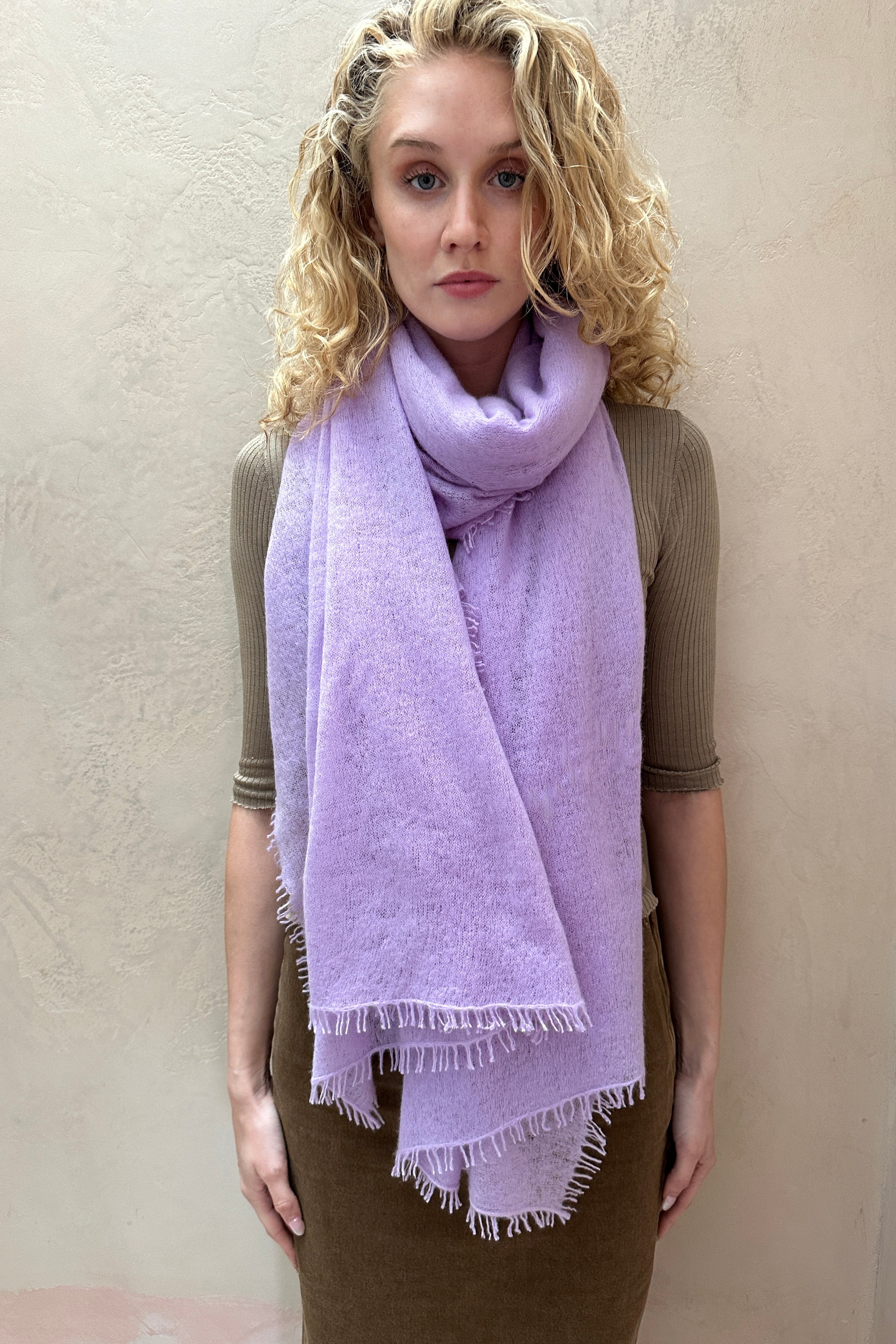 eighty scarf lilac chiffon cashmere scarf long view 2