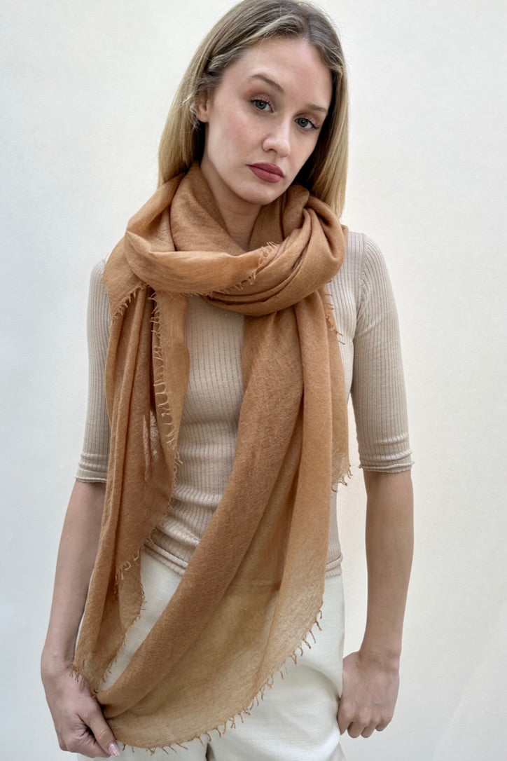 marmee gold caramel scarf long view