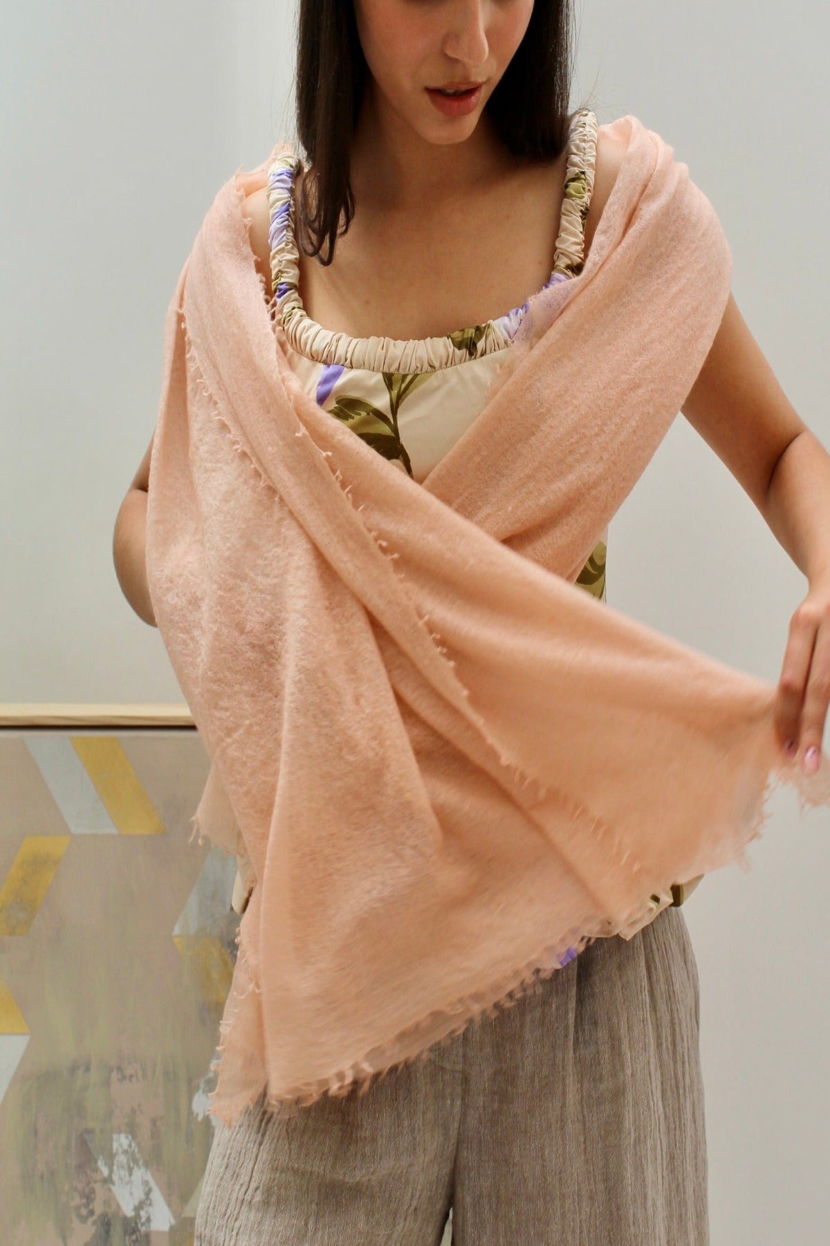 marmee winners glory peach pink cashmere scarf