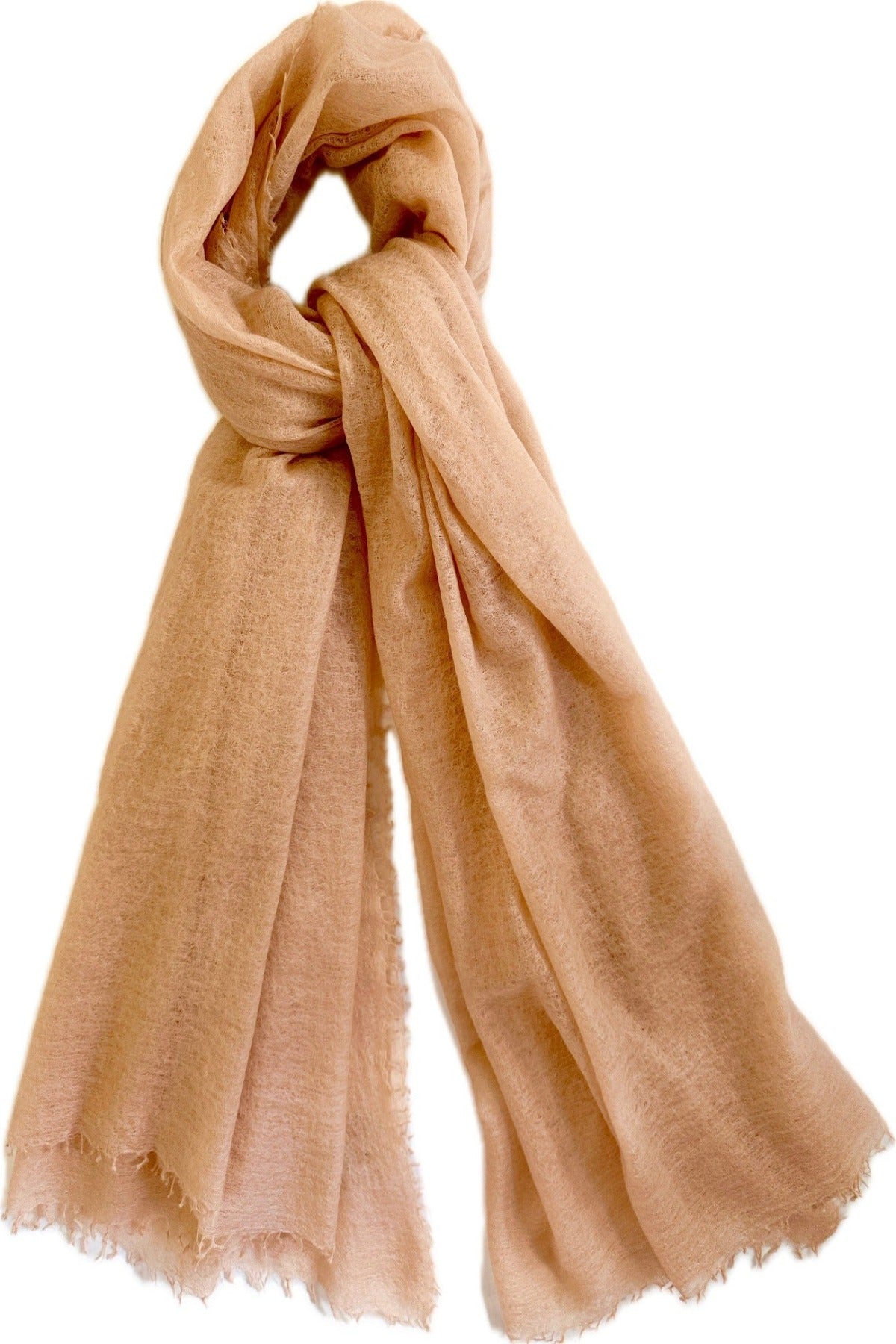 marmee winners glory peach pink cashmere scarf flat lay
