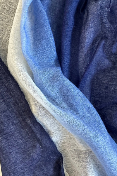 swatch of ombre scarf navy to white
