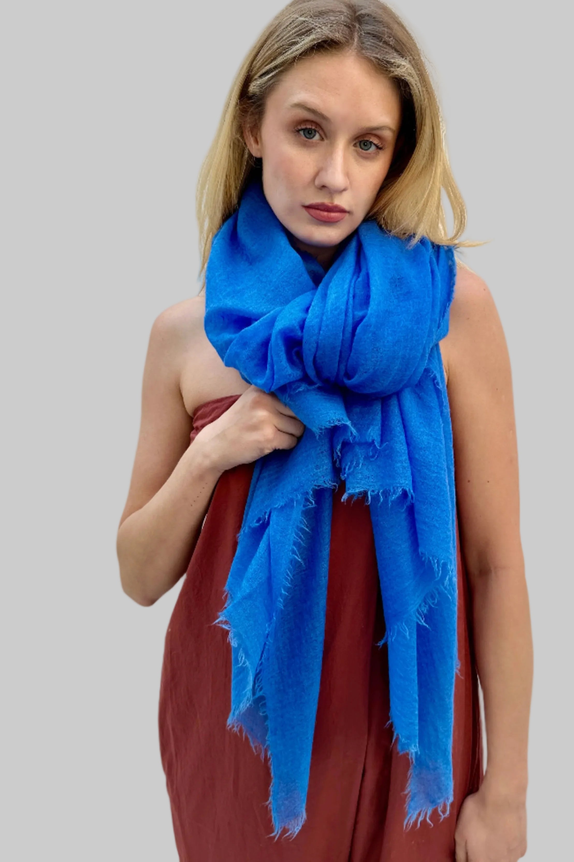 marmee cashmere blue cornflower scardf wrap shawl