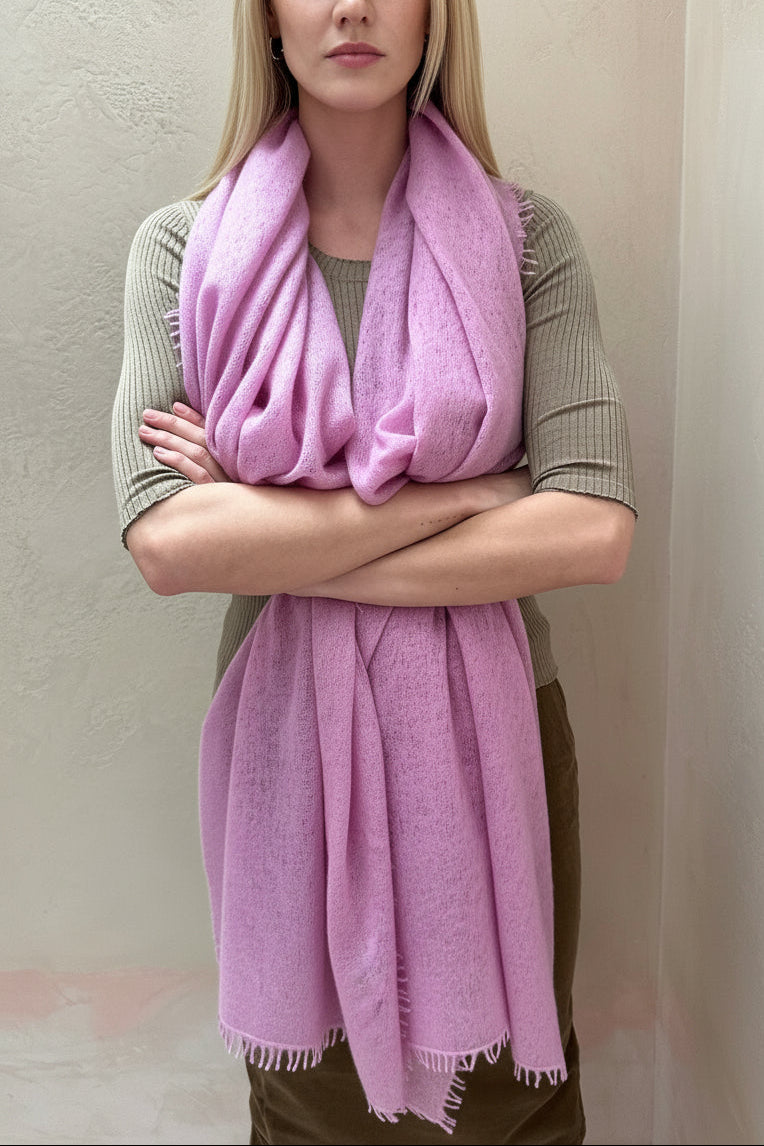 eighty scarf pink azalea cashmere scarf long view