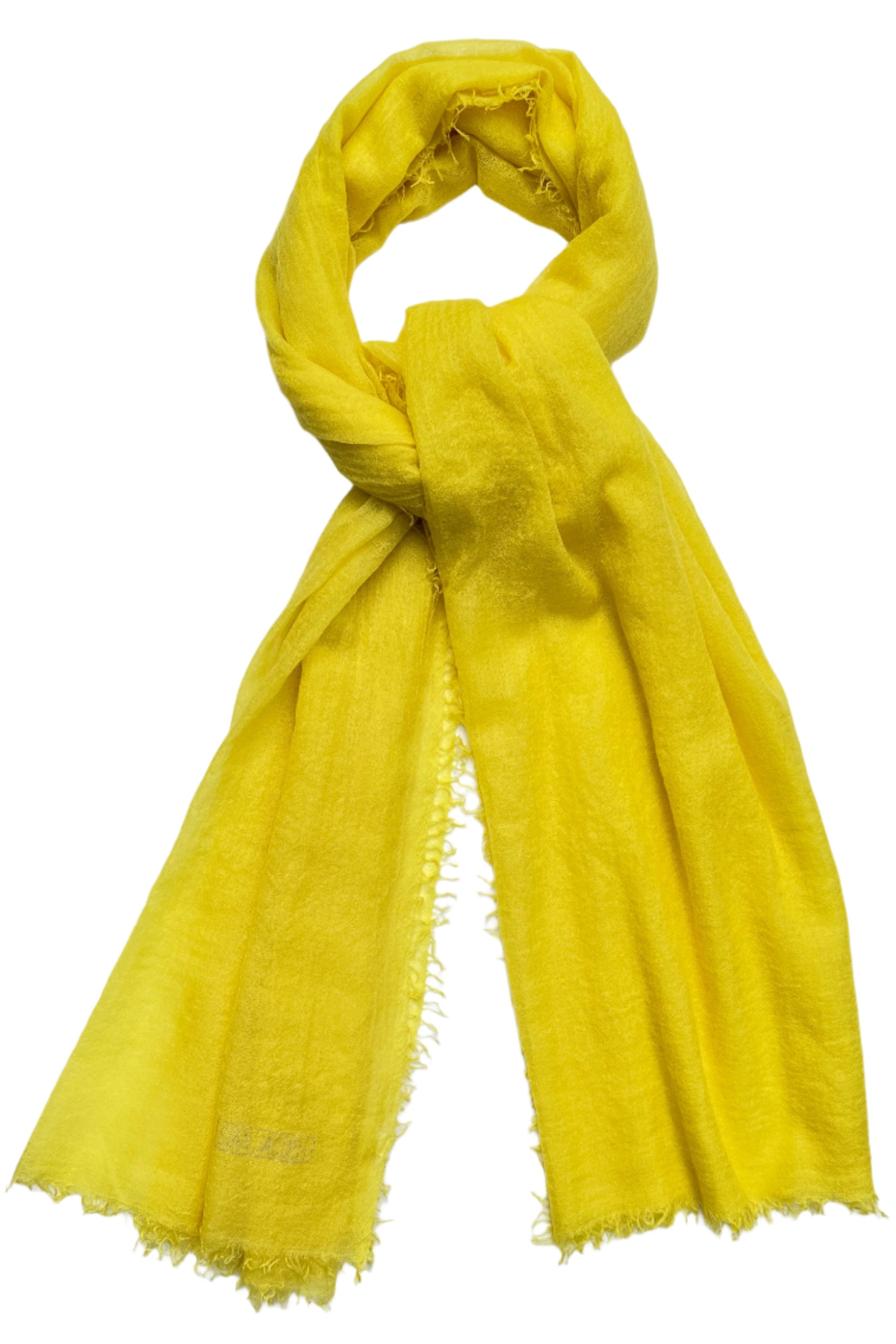 marmee aurora yellow combed cashmere scarf flat lay