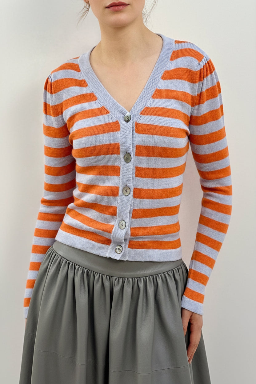 Plein stripe cardigan orange chakra 2
