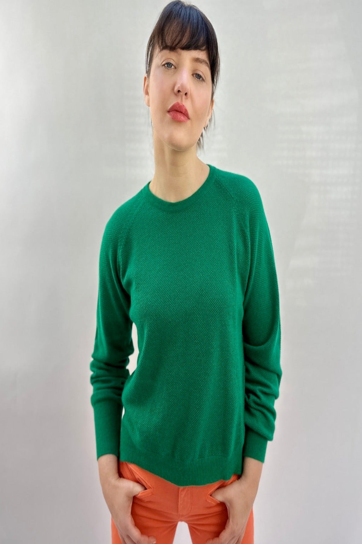 bonnie waffle knit sweater kelly green 3