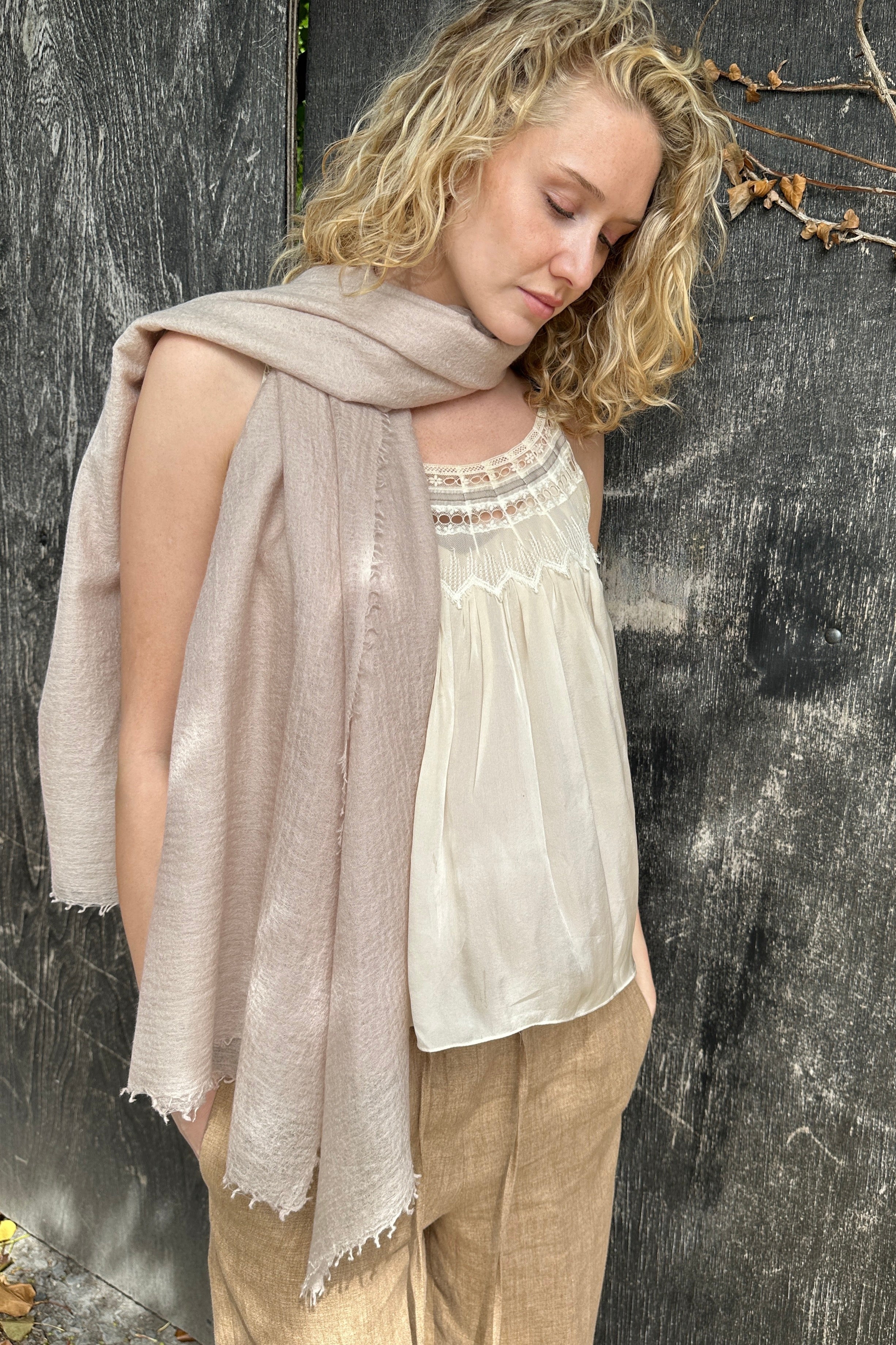 marmee cashmere bare latte scarf