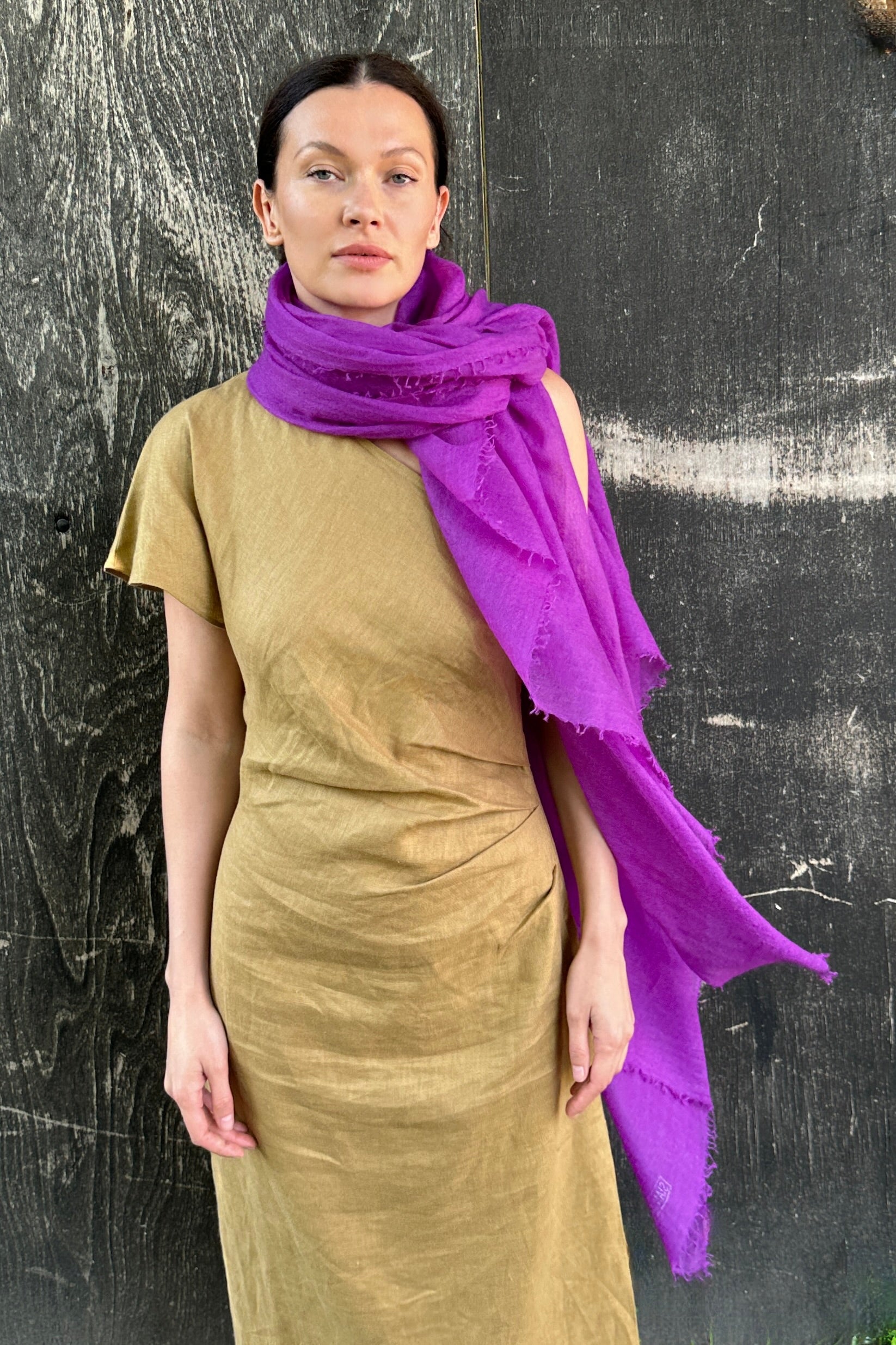 Marmee sari purple cashmere scarf