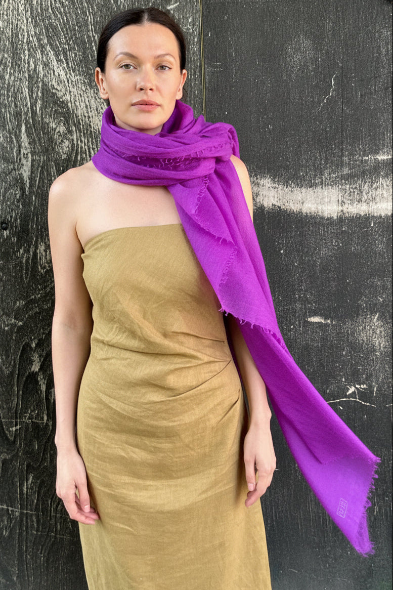 Marmee sari purple cashmere scarf