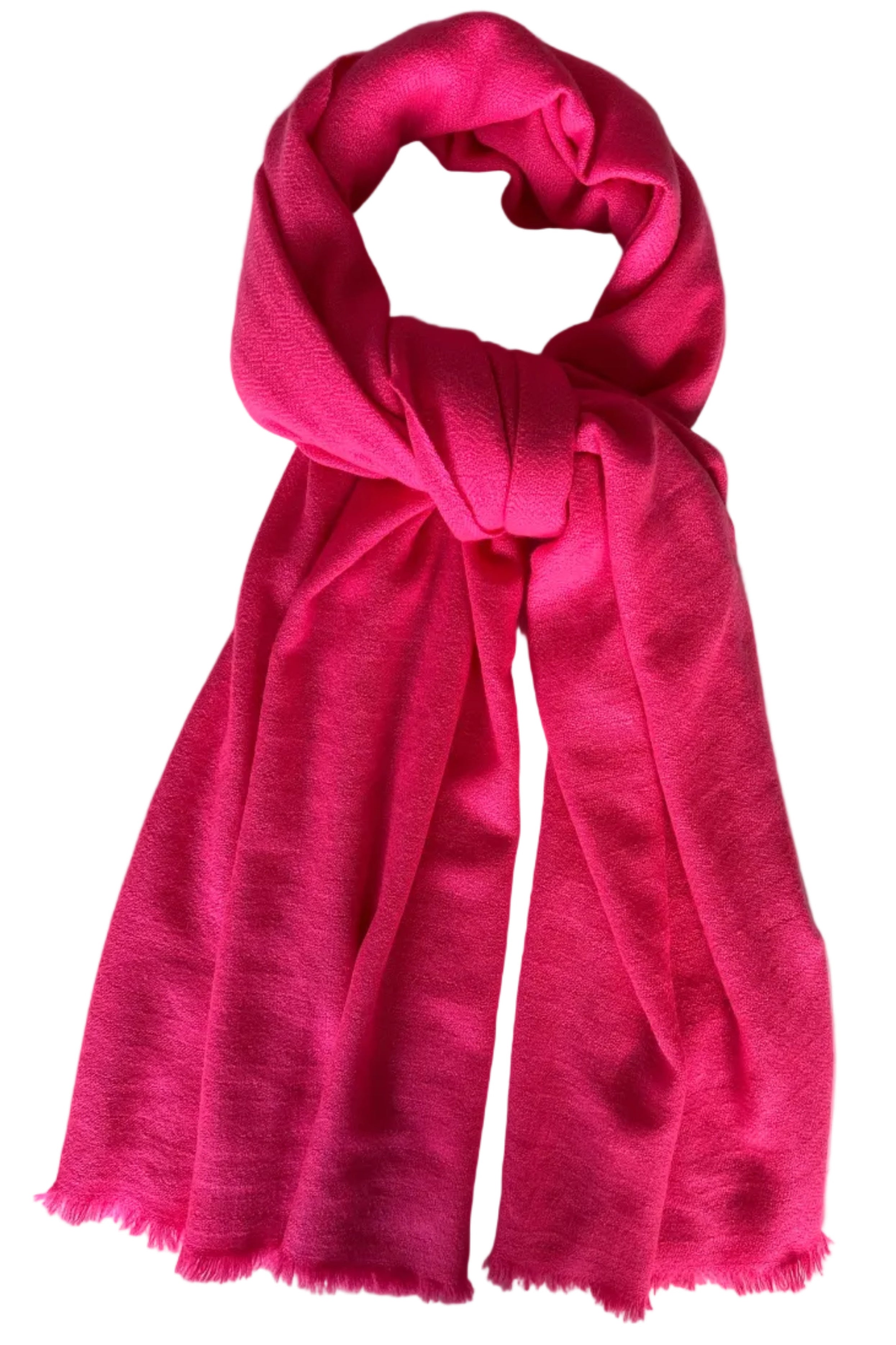 Kitty neon pink cashmere scarf flat lay