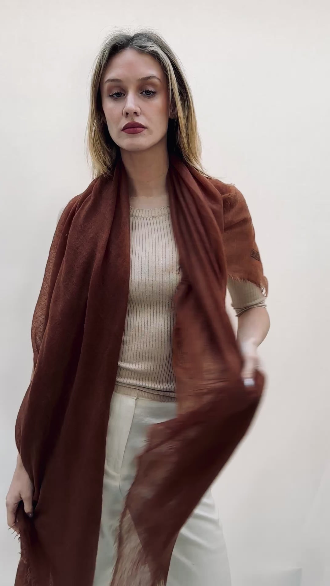 marmee nut brown cashmere scarf stole wrap