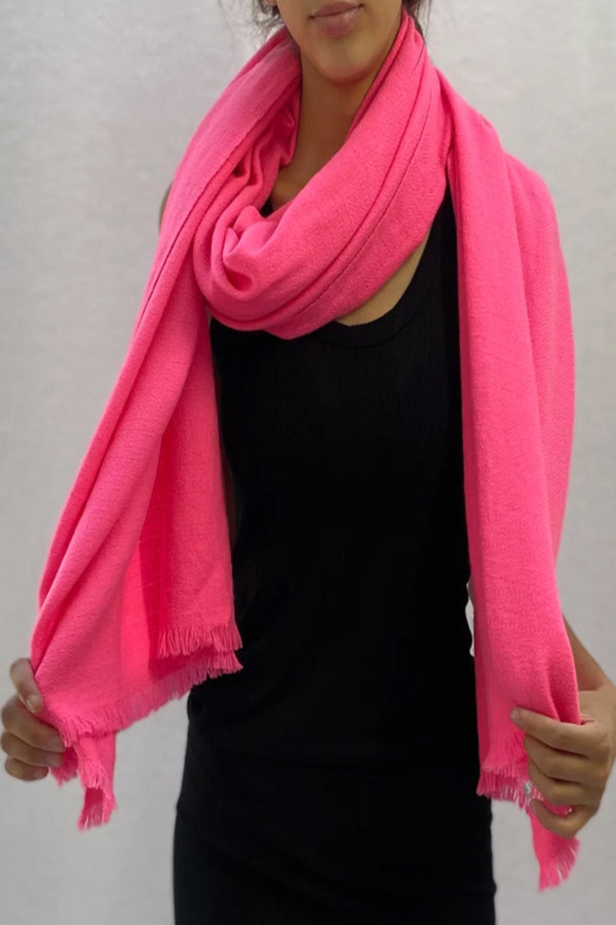 neon pink kitty textured mid weight scarf shawl wrap