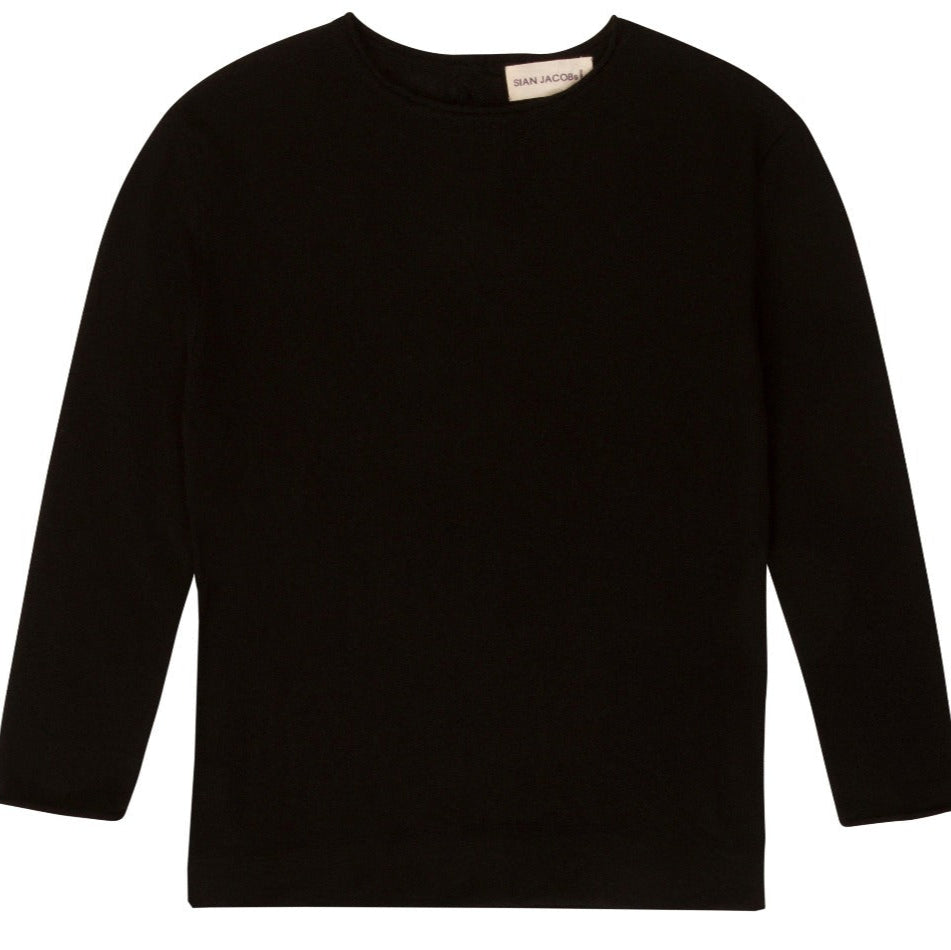 suzanne black sweater with 3/4 sleeves