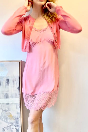 drikka cotton silk pink crop cardi video