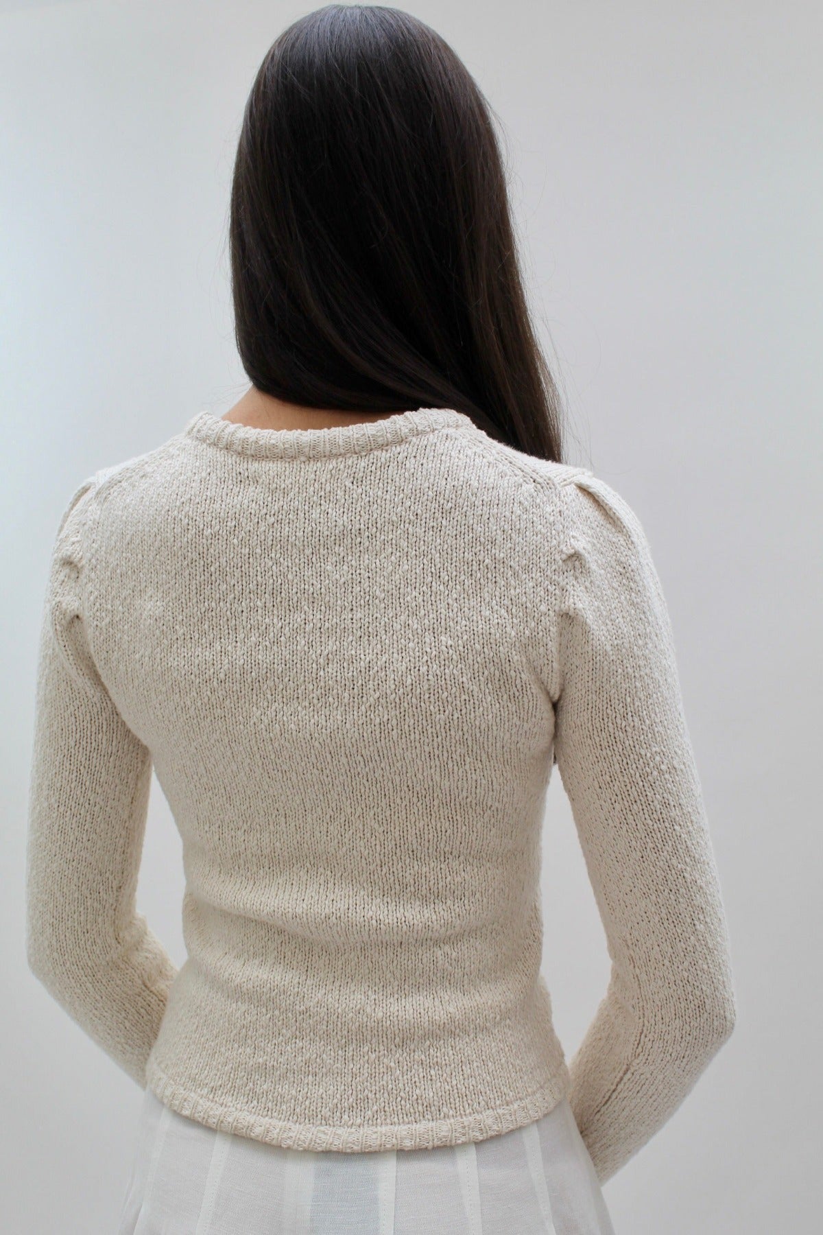 diva cream cotton sweater back view