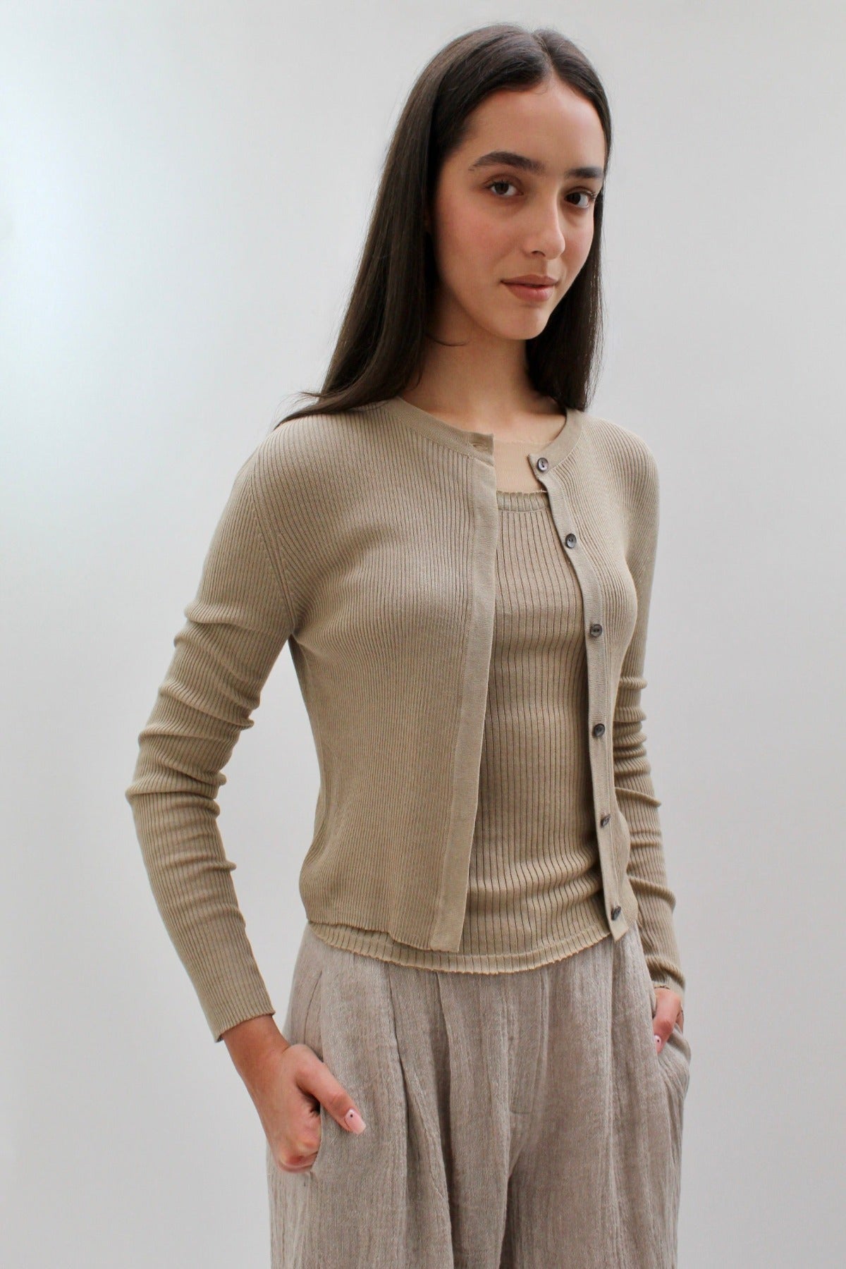 roxy sand cardigan rib