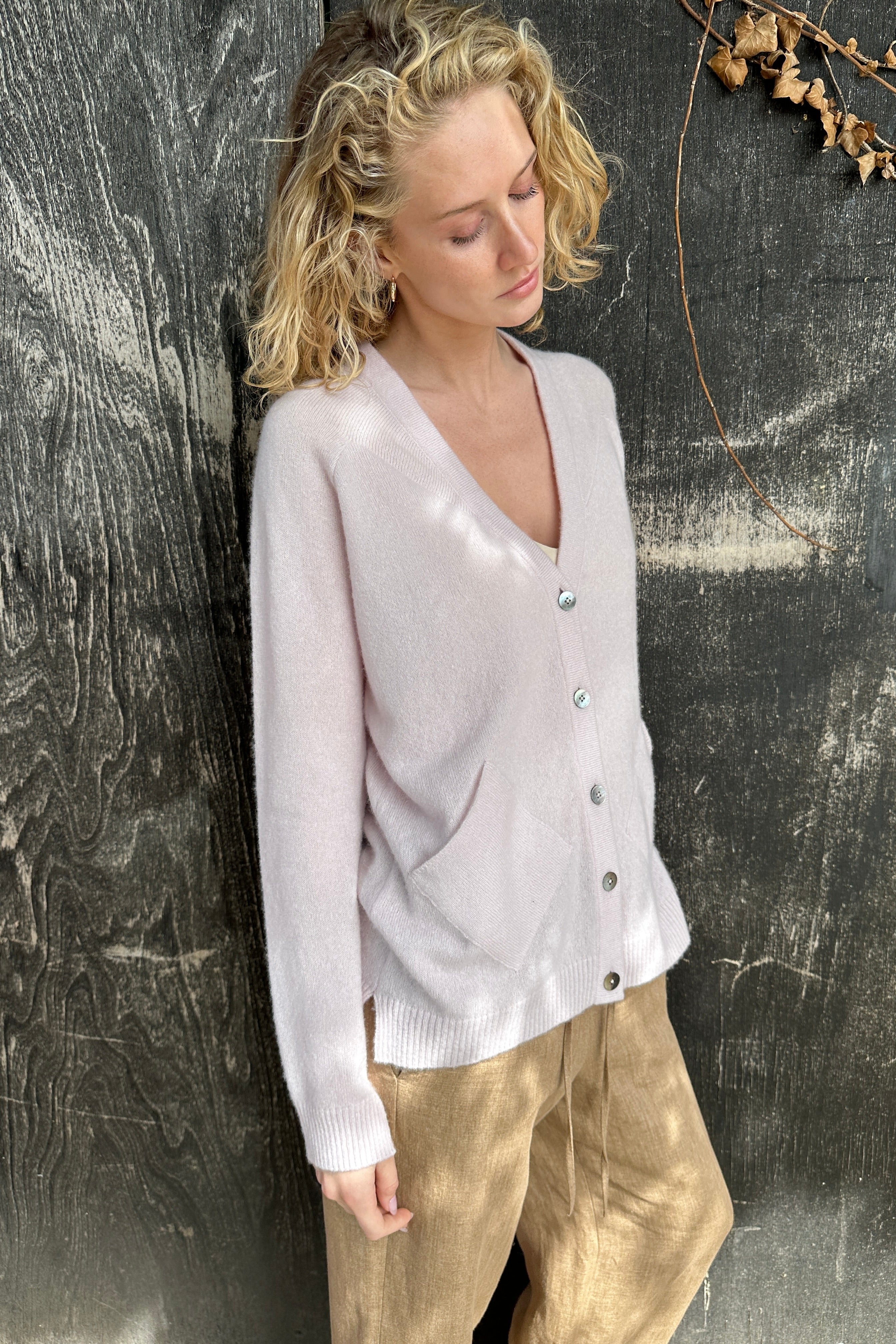 Zola parma long pink cashmere cardigan