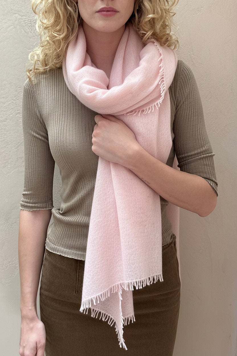 eighty scarf lilac chiffon cashmere scarf long view