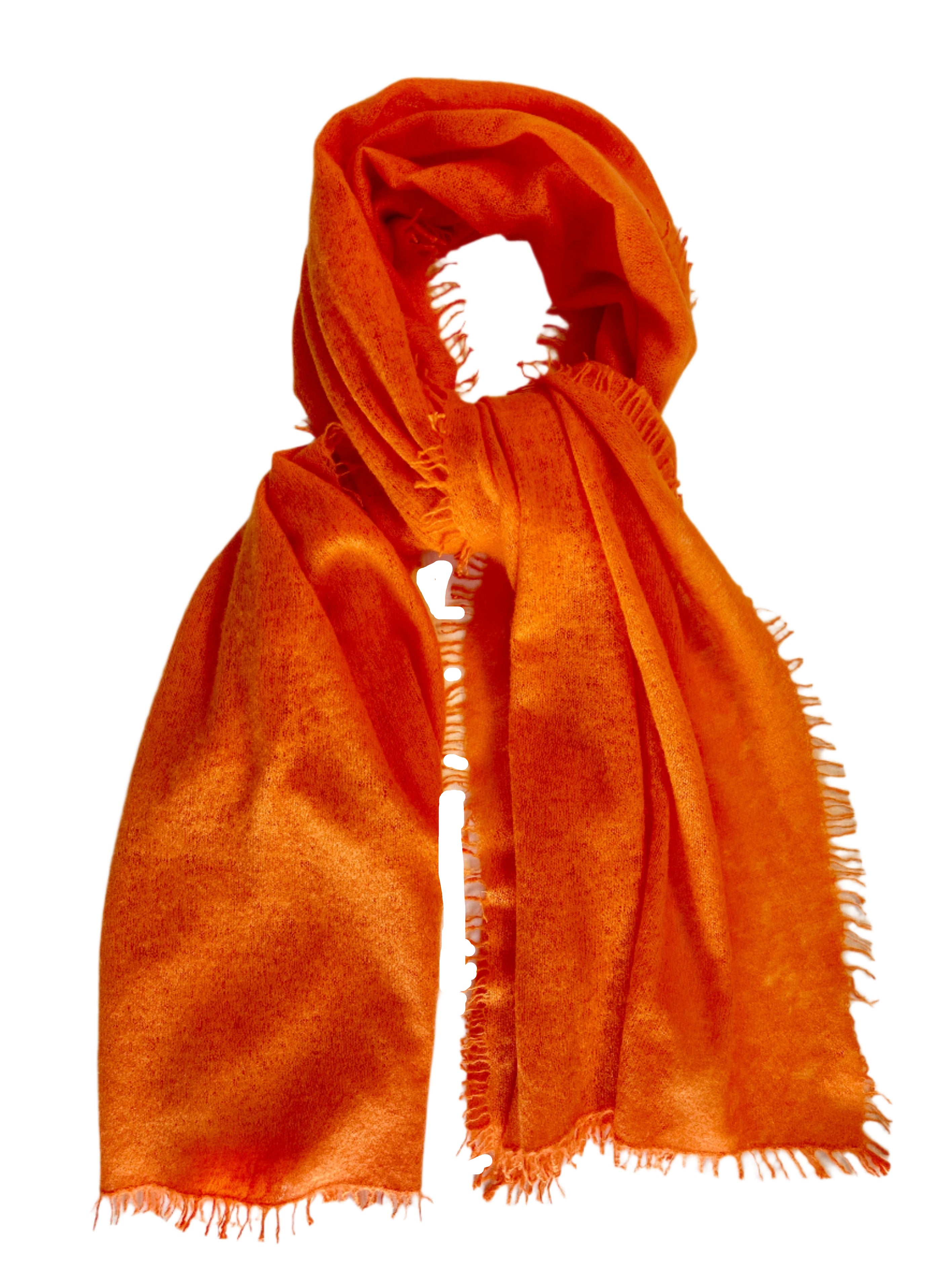 Eighty knit cashmere scarf orange