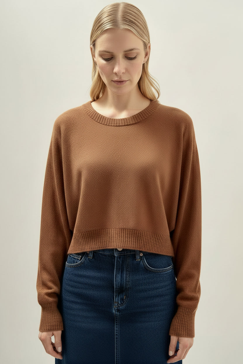 Kurt Nut Brown crop sweater