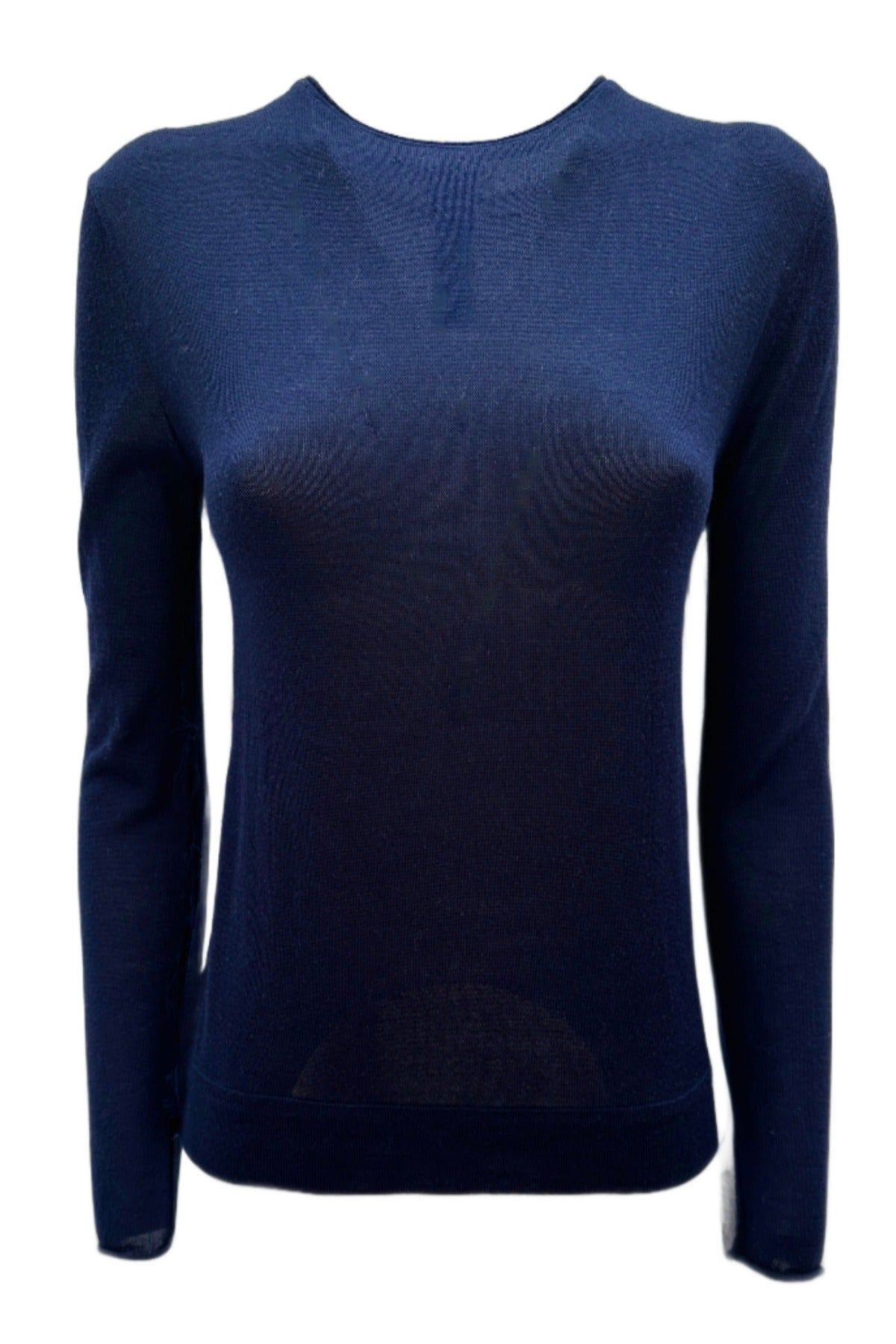 ciara silk dark navy top with silk trim