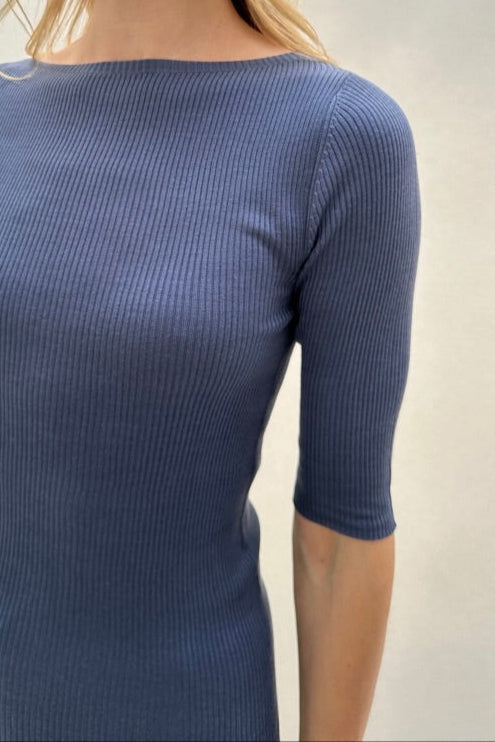 Max T bluesy silk rib knit