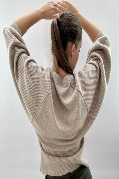 estelle back view cashmere balloon sleeve sweater