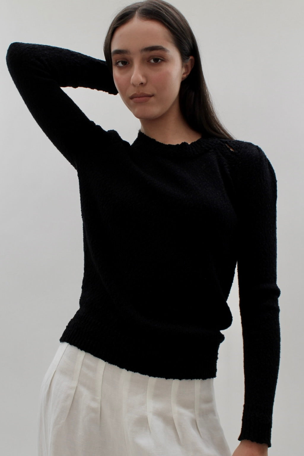 rainey black cotton sweater  view