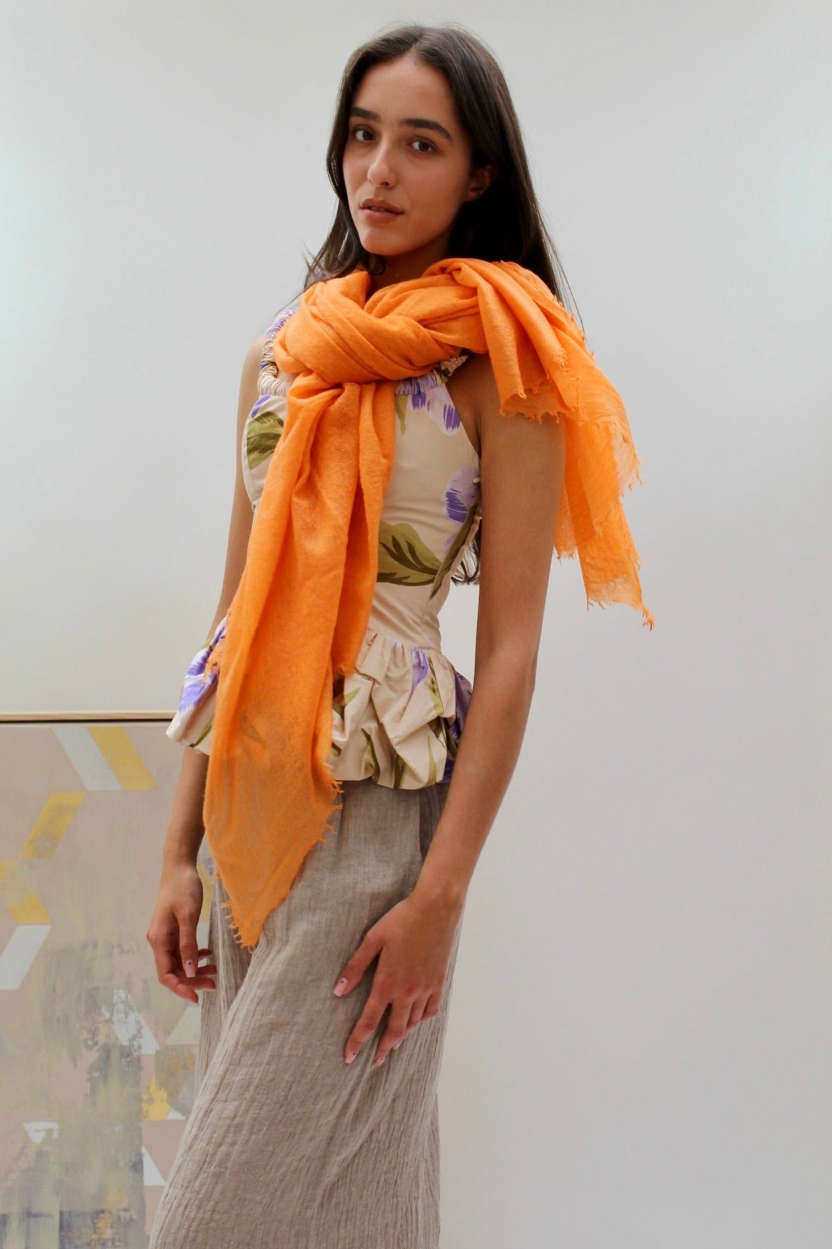 marmee hermes orange cashmere scarf