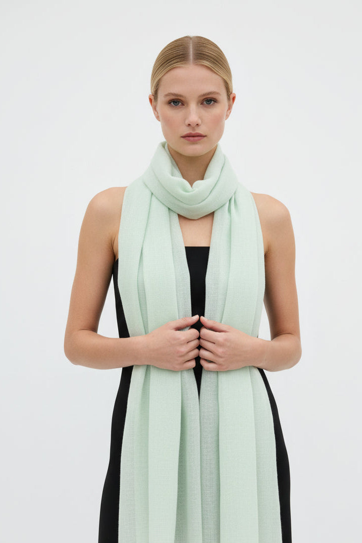 Marmee mint green cashmere scarf  2