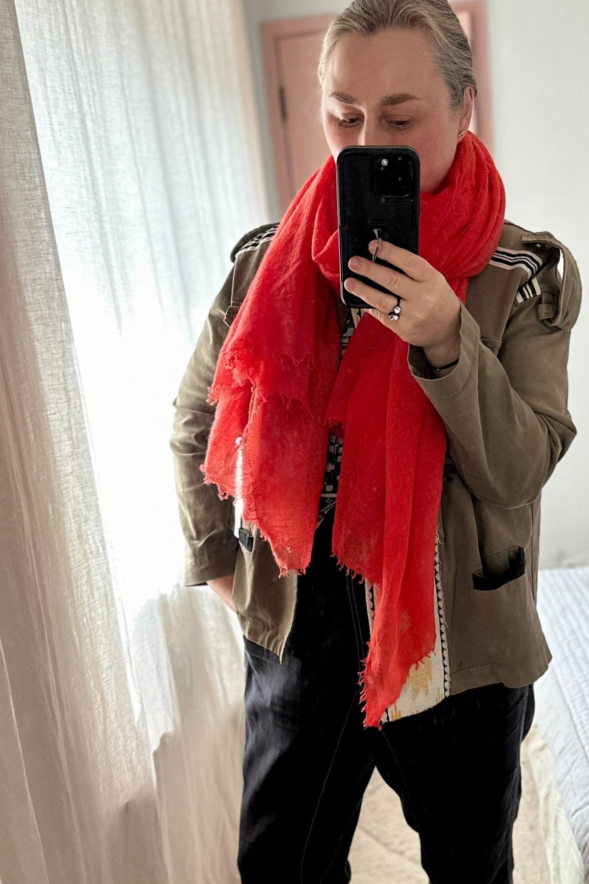 Marmee bright orange scarf cashmere