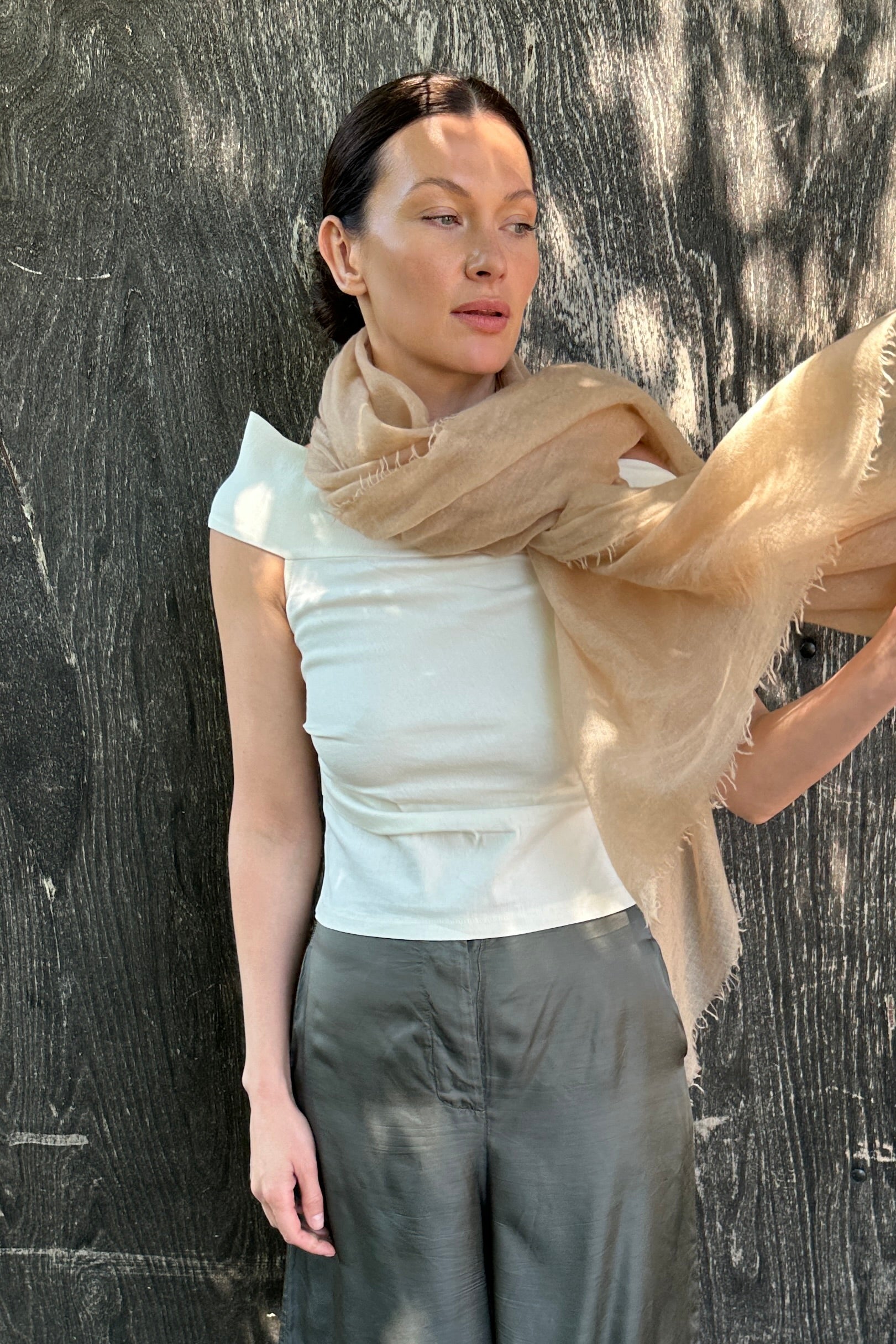 marmee beige sand savannah scarf