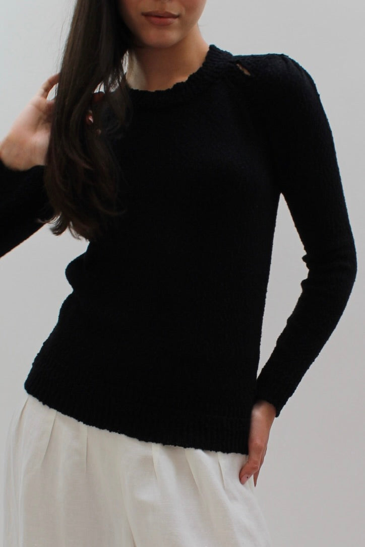 rainey black cotton sweater other view