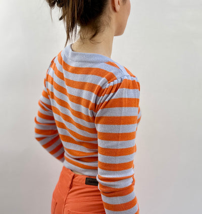 Plein stripe cardigan orange chakra side