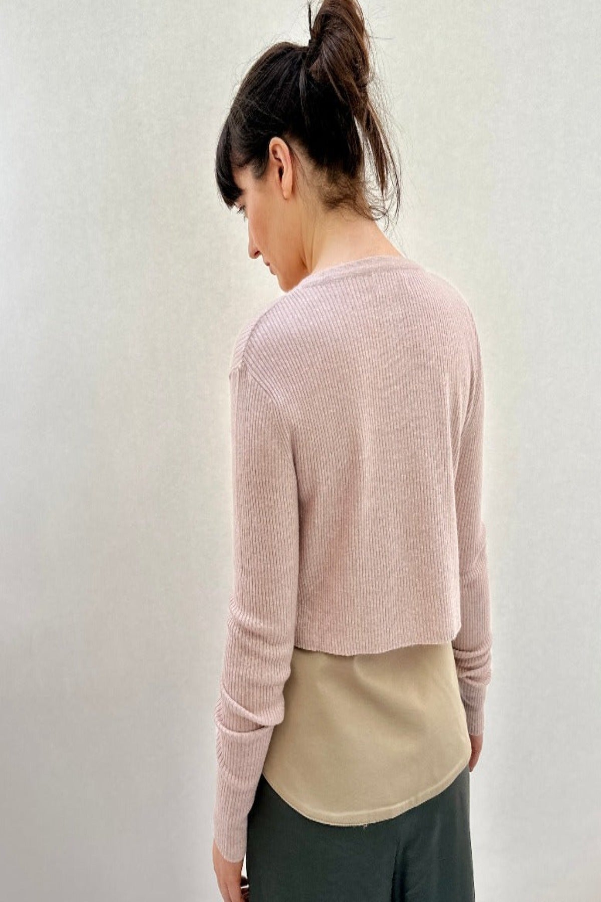 Roxy back view rib cardigan