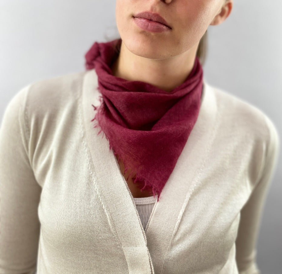 nuala foulard rosewood claret cashmere necktie 